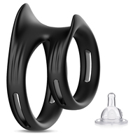 ALWUP Double Penis Ringe zur Stimulierung der Erektion Penis vergrößerung Hallow Design Silikon Cock Ringe Sexspielzeug für Männer
