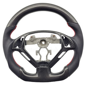 Rueda de fibra de carbono de cuero perforado personalizado de fábrica de alta calidad para volante de coche Infiniti G27 G37 - Product Image 1