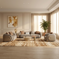 Modernes Stoff-Ecksofa-Set 1+2+3 Modulares Sofa mit Goldbasis Weiche Kissen Wohnzimmer Apartment Hotel Fitness-Studio Möbel