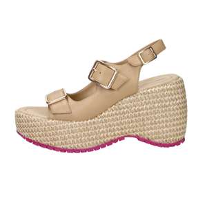 Fornarina Women's Bubble Mia Wedge Sandal Beige <b>9</b> Cm <b>Heel</b> <b>Size</b> 38 - Product Image 1