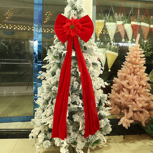 Christmas Velvet Oversized Bow <b>Tree</b> Decoration 20 X 15 Inch Red For Christmas Wedding New Year Scene - Product Image 2