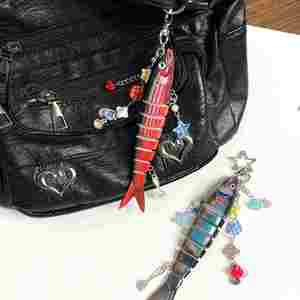 Fish Keychain Bionic Fish Bait Bait Keychain Ocean Small Fish Multi Section Charms <b>Accessories</b> Bag <b>Key</b> Chain Father's Day Gift - Product Image 3