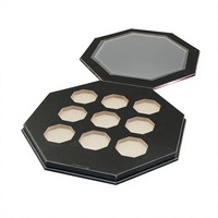 Palette de fards à paupières magnétique rectangulaire vide haut de gamme à 9 compartiments avec logo personnalisé, marque privée, en carton avec pelliculage mat pour emballage de maquillage