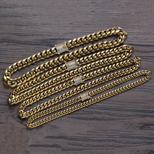 8Mm 10mm12mm14mm Men's Stainless Steel Round Grinding Color Retaining Cuban Necklace Tanjing Fashion Lijing Necklace - Product Image 3