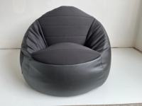 Canapé pouf gamer noir de style moderne, meubles confortables avec porte-gobelet et poche latérale
