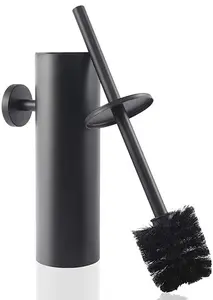 Sunwex support mural en acier inoxydable noir porte-brosse de toilette brosse de toilette brosse de nettoyage de toilette