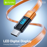 Câble USB Type C à charge rapide 66W avec affichage numérique LED CB431, protection triple couche BAVIN