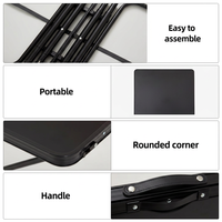 Table pliante de qualité supérieure en aluminium noir pour le camping en plein air, les événements et les centres de villégiature