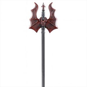 <b>Decor</b> Simulated Weapons <b>Halloween</b> Devil Spear Weapon for Cosplay Performance Red Black Bat Wing Trident Prop - Product Image 3