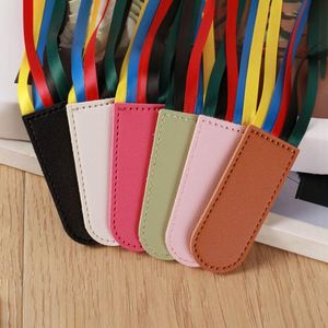 Bible Ribbon <b>Bookmark</b> Artificial Leather Multiple Page Marker with 5 Color Ribbons Perfect Gifts for Teacher Student - Product Image 3