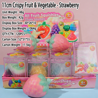 Jouet Squishy aux Fruits 11cm, Squishies Croustillants et Moelleux, Pastèque, Fraise, Raisin, Ananas, Crème Glacée, Jouet Sensoriel Anti-Stress