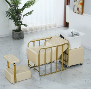 Sillón de Lavacabezas Moderno para Barbería con Lavabo Blanco, Cama de Belleza para Salón, Mueble para Lavado de Cabello - Product Image 3