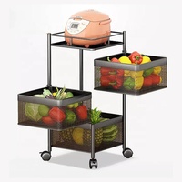Offre Spéciale chariot de rangement rotatif multicouche 360 degrés étagère pour fruits et légumes étagère de rangement rotative pour cuisine