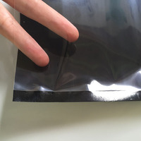 Bolsa brillante laminada de mylar embalaje electrónico con cremallera negra transparente frontal impermeable