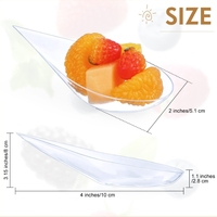 Wegwerp Plastic Ps Snoepschotel Mini Dessertborden Zwart Doorzichtig Bestek Voor Restaurant Dessertproeverij Lepel