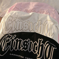 T-shirt personnalisé avec impression en relief, 100% coton, blanc uni, t-shirts oversize pour hommes