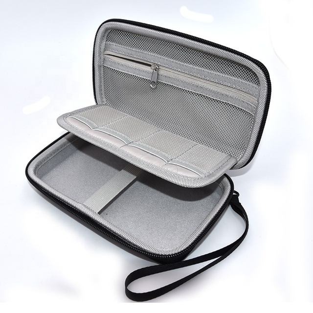 Shockproof Semi Hard EVA Foam Carrying Storage Case Nylon 600D Exterior Customized Compartment for Hard Disk Drive Power Bank