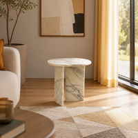 Table basse de salon personnalisable en marbre blanc poli haut de gamme, réglable en hauteur, facile à nettoyer, style traditionnel