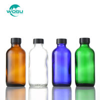 Mejor venta 120ml 8oz 240ml de gran capacidad de 480ml ámbar azul verde boston botellas de vidrio redondas