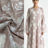Nouveau design en dentelle ajourée, tissu brodé floral, maille respirante écologique 100% polyester pour robes de mariée