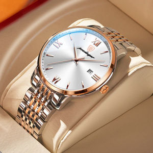 OEM POEDAGAR <span class=keywords><strong>826</strong></span> Herrenuhr Hochwertige Quarzuhr für Männer mit 30M Wasserdichtigkeit Kalender Edelstahlarmband Herren-Armbanduhr - Product Image 3