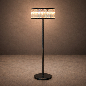 Modern Crystal Floor Lamp With Black Metal Base For Living Room Bedroom And Home Decor Lighting - Product Image 3