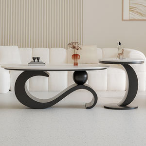 Mesa de té y centro ovalada de lujo italiano, sala de estar moderna, muebles para el hogar, combinación ligera y elegante - Product Image 4