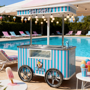 Carrito expositor móvil para helados y gelatos, congelador, carrito de comida, carrito de flores para exterior, carrito de mano - Product Image 6