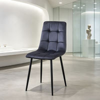 Chaise de salle à manger simple et moderne pour la maison, avec cadre en fer élégant, coussin léger et stable, pour restaurant, hôtel, balcon, salon, avec dossier, pour table à manger