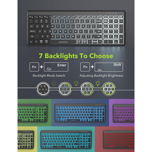 ชุดคีย์บอร์ดและเมาส์ไร้สายแบบเงียบพร้อมไฟ RGB ตอบสนองรวดเร็วไม่มีดีเลย์ ชุดคีย์บอร์ดและเมาส์แบบชาร์จได้สำหรับเดสก์ท็อป/แล็ปท็อป - Product Image 4