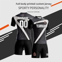 Pakaian Sepak Bola Semua Musim Setelan Olahraga Pendek Cepat Kering Pria Wanita Motif Cetak Seluruh Badan Latihan Pertandingan Bahan Polyester Bernapas