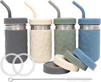 Manchon réutilisable en silicone personnalisé, anti-enfants, isolant, pour bouteilles, bocaux Mason, verres à vin, eau, café, boissons froides