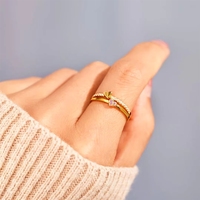 Anillo Apilable de Plata de Ley 925 con Doble Corazón y Símbolo de Amor Entrelazado, Regalos para el Día de San Valentín con Certificación CE