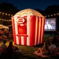 Seni Emas Kustom untuk Tenda Kios Popcorn Tiup Corn-1 Oxford 2x2x3m, Acara Karnaval, Pesta, Promosi Iklan