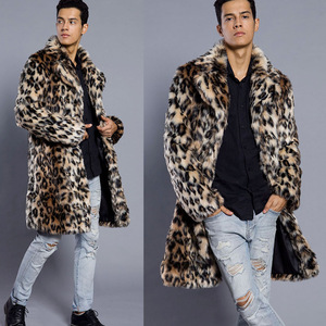 Cappotto con colletto da uomo in pelliccia di leopardo in pelliccia sintetica cappotto caldo autunno e inverno nuovo stile - Product Image 5