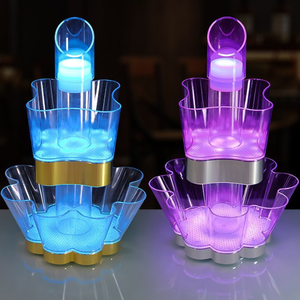 Richshining Nouvelle Arrivée <span class=keywords><strong>Grande</strong></span> Capacité <span class=keywords><strong>Tour</strong></span> à Champagne LED 3 Niveaux Seau à Glace LED Présentoir à Bouteilles LED pour Bar Mariage Fête - Product Image 3