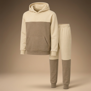 Ensemble de survêtement en molleton de coton color block pour homme, personnalisé, style streetwear, deux pièces, marque privée, vente en gros - Product Image 2