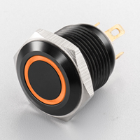 Interrupteur à bouton plat anti-vandalisme 16 mm, bouton poussoir électronique IP65 1NO 12V