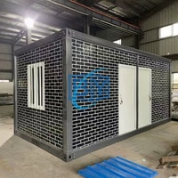 Maison Conteneur Préfabriquée de Luxe Moderne 20ft 40ft, Modulaire, en Verre, Conception à Châssis Plat pour Bureaux, Salons et Hôtels