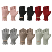 Gants d'hiver unisexes personnalisés avec logo, gants chauds sans doigts pour taper, conduire, travailler au bureau