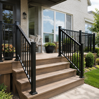 Système de main courante murale en aluminium pour escalier, balustrade 6063 T5 thermolaquée, antirouille, pour marches intérieures et extérieures