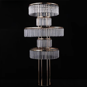 XWLC Royal Diamond Luxueux Support à Fleurs en Métal Doré <span class=keywords><strong>et</strong></span> Acrylique en Forme de Grande Roue, Centre de <span class=keywords><strong>Table</strong></span> pour Mariage <span class=keywords><strong>et</strong></span> Anniversaire, Décoration de Gâteau Facile - Product Image 6