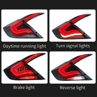 For Honda for Civic 10th Generation 2017-2020 LED Tail Light New Dynamic Signal Reverse Rear DRL with Dynamic Accessories Red