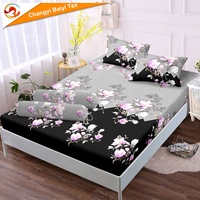 Nouveaux ensembles de housses de couette imprimées en microfibre à motifs floraux, ensembles de couettes imprimées, ensembles de draps-housses avec taies d'oreiller