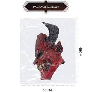 Casque de <span class=keywords><strong>d</strong></span>émon réaliste en matériau RP rouge, best-seller, pour costume <span class=keywords><strong>d</strong></span>'Halloween, accessoire de <span class=keywords><strong>d</strong></span>éguisement - Product Image 6