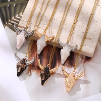 Kalung Liontin Kepala Sapi Geometris Vintage Berlapis Emas Baja Tahan Karat Asu 2025 Grosir Fashion Wanita