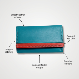 WRIZA Luxury Business Unisex Genuine Leather RFID Blocking Short <b>Wallet</b> High Quality Card Holder Fashion Polyester Portable <b>Red</b> - Product Image 4