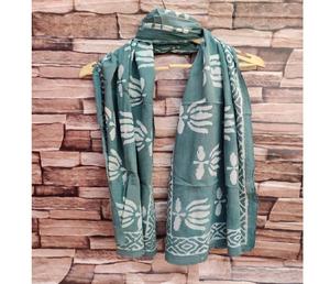 Écharpe en coton Mul Mul de luxe, imprimée à la main au bloc Dabu, tissu doux, dupatta pour femmes, pour un usage quotidien, des occasions spéciales et un style ethnique - Product Image 3