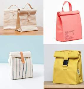 Waterproof Insulated Yellow Canvas <b>Lunch</b> <b>Bag</b> with Roll-Top Design,Stylish for Daily Use - Product Image 6