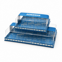 Boîte de rangement alimentaire rigide en carton imprimé sur mesure avec couvercle/manchon transparent, portable pour sushis/pain